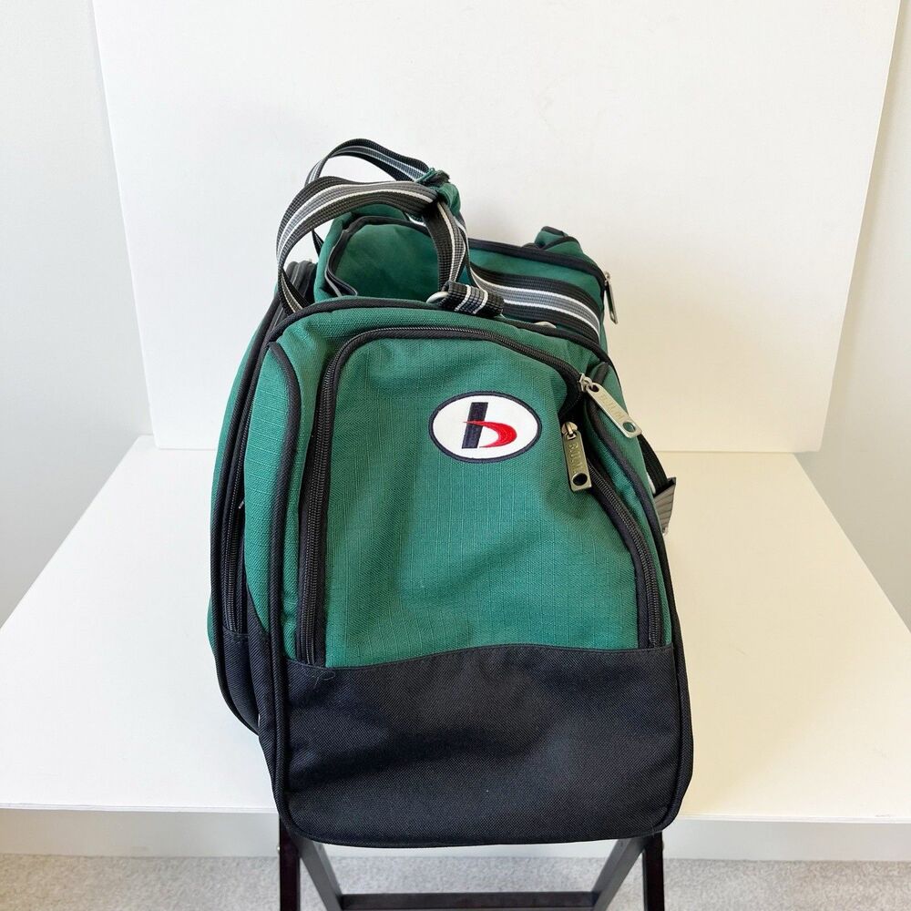 Vintage 90's Bum Equipment XXL Duffle Gym Travel Bag Embroidered B.U.M. Green - Picture 4 of 8